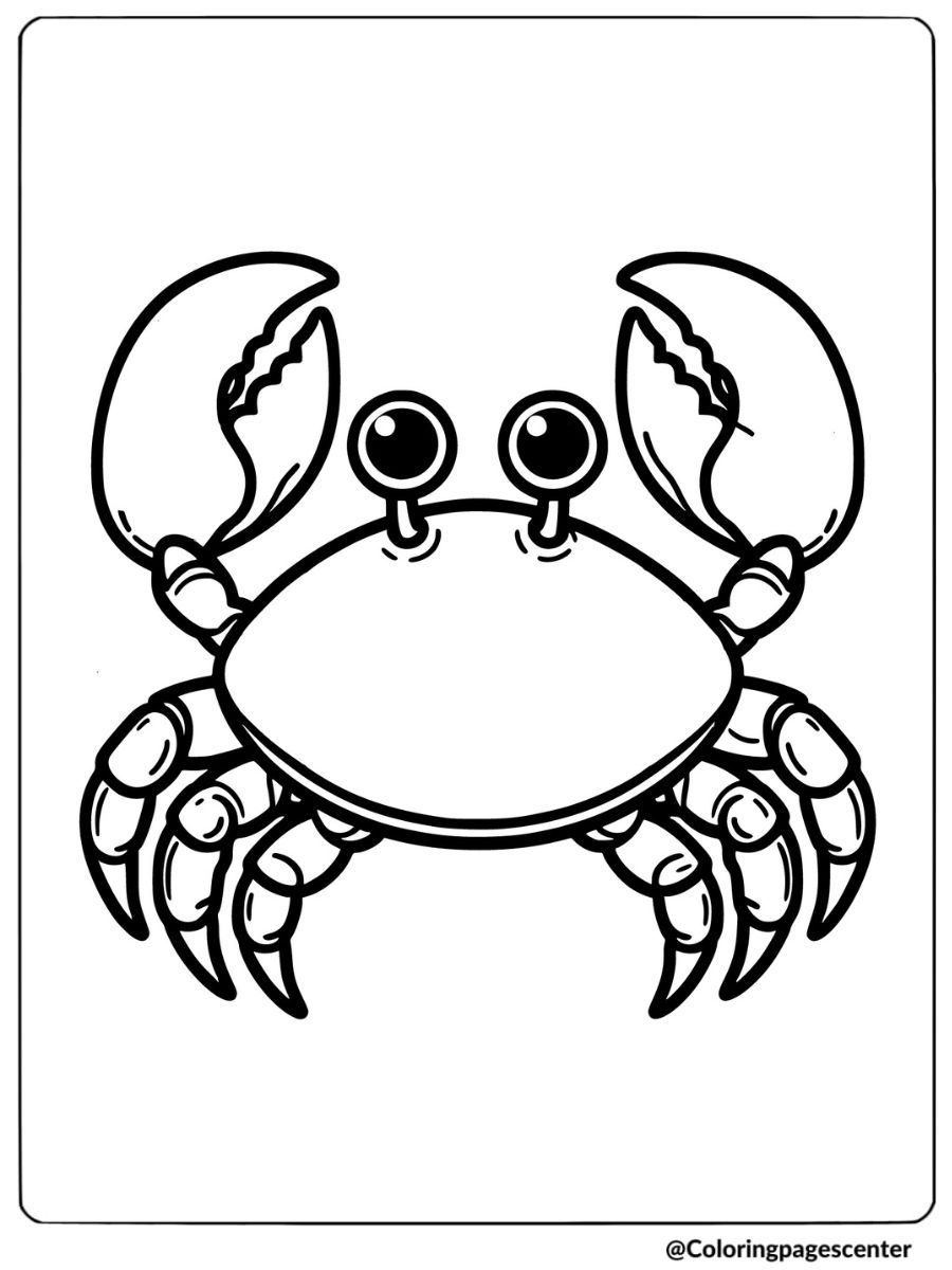 Basic crab coloring page