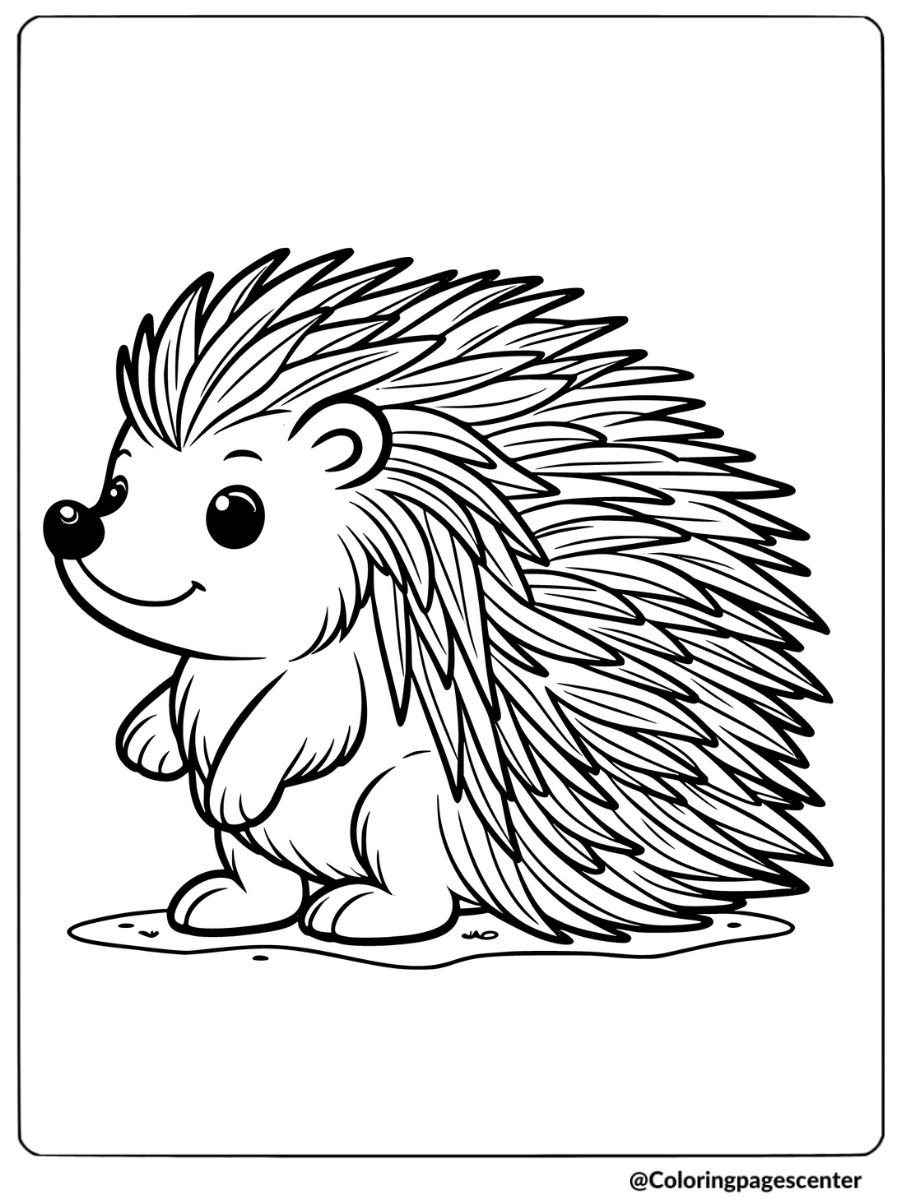 Easy hedgehog coloring page