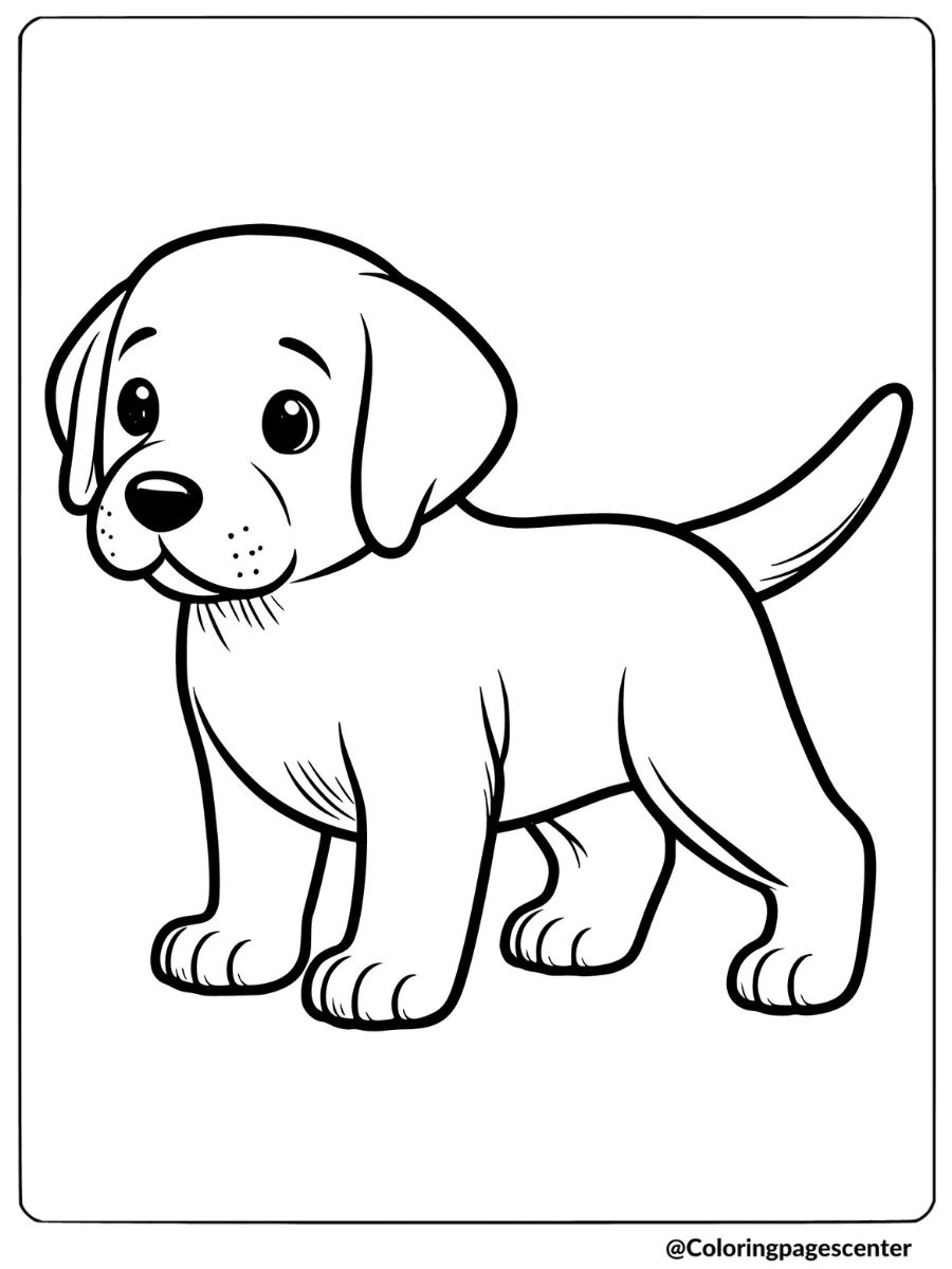 Cute labrador retriever standing coloring page