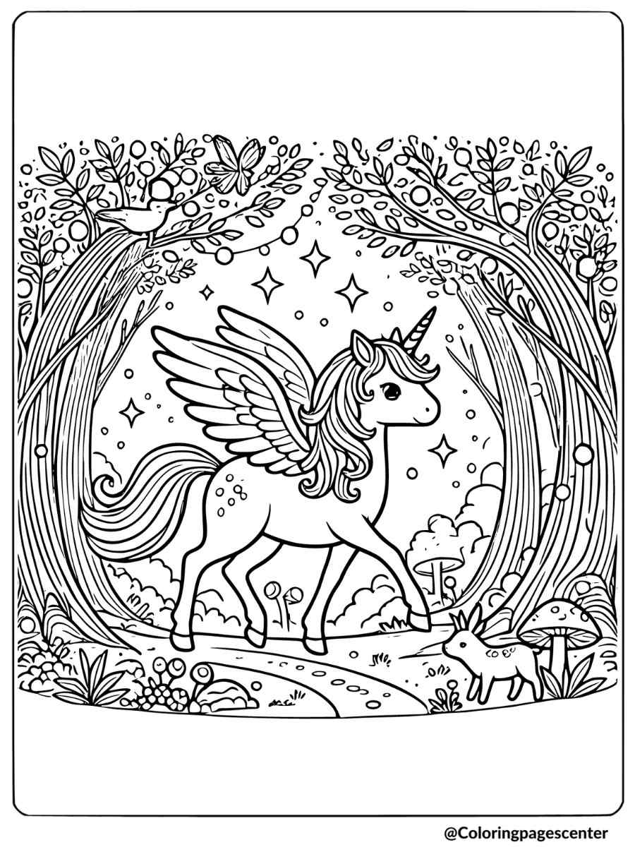 9 Free Printable Unicorn Pegasus Coloring Pages