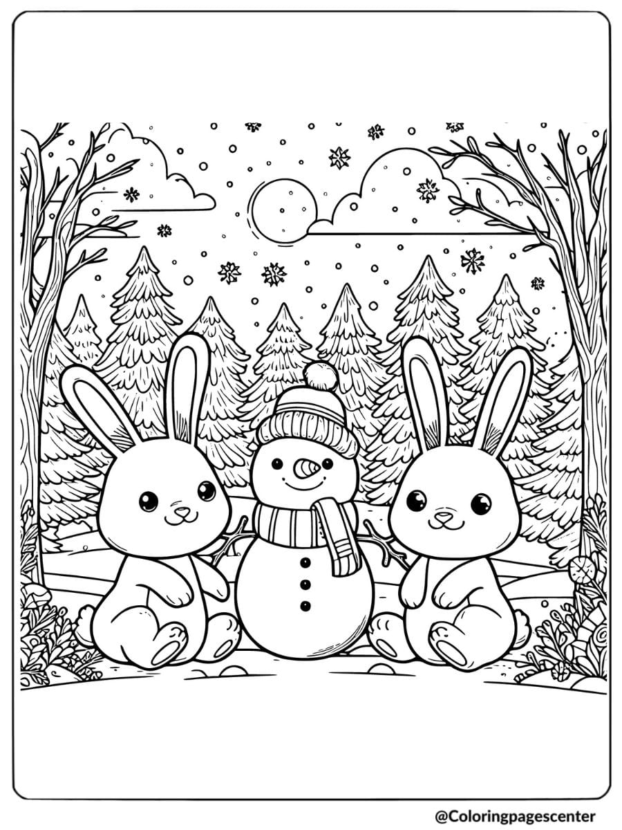 Christmas Kitten with Presents Coloring Page