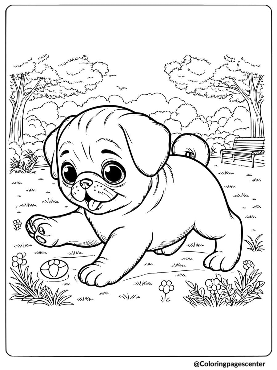 Free Printable Pug Puppy Coloring Pages