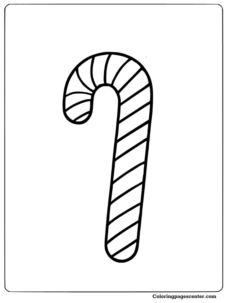 A simple striped candy cane for coloring