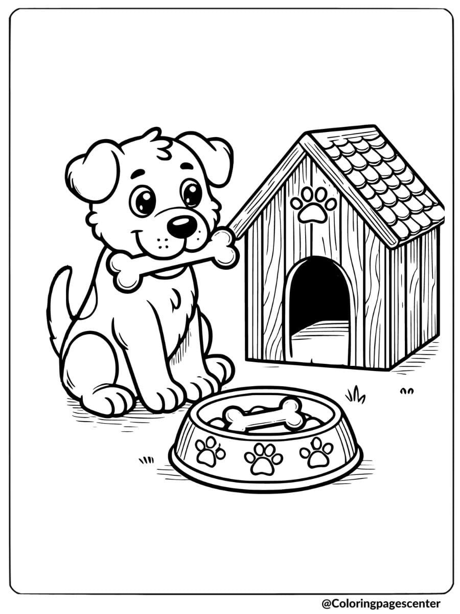 Cute dog coloring page