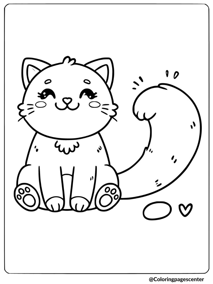 Cat coloring page for kids