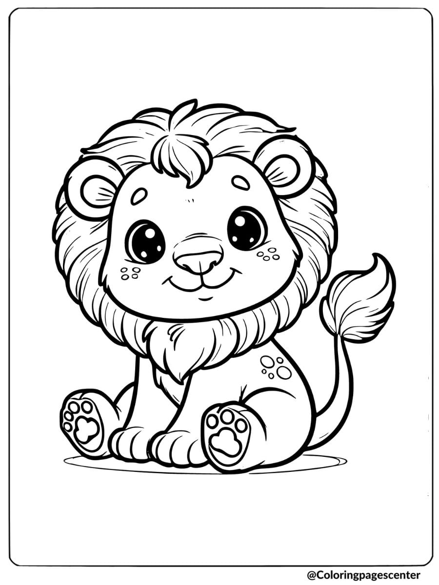 Lion Coloring Page For Kids