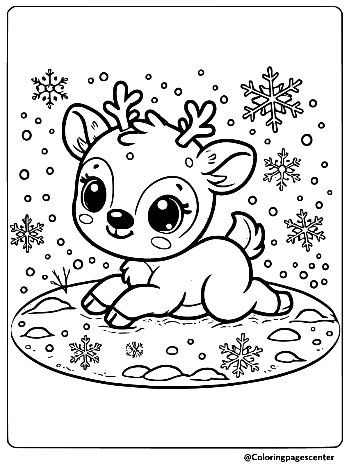 Baby Reindeer Coloring Page