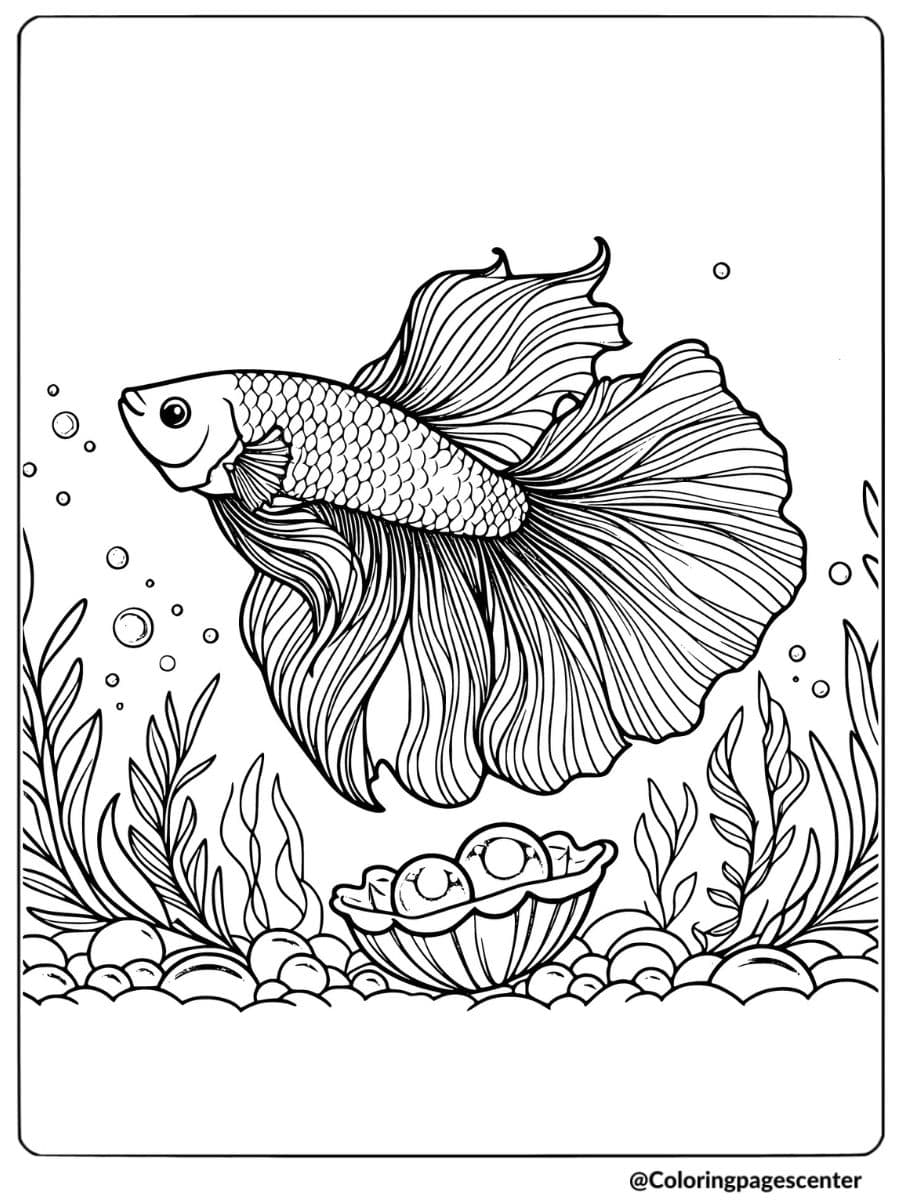 Betta Fish Coloring Page