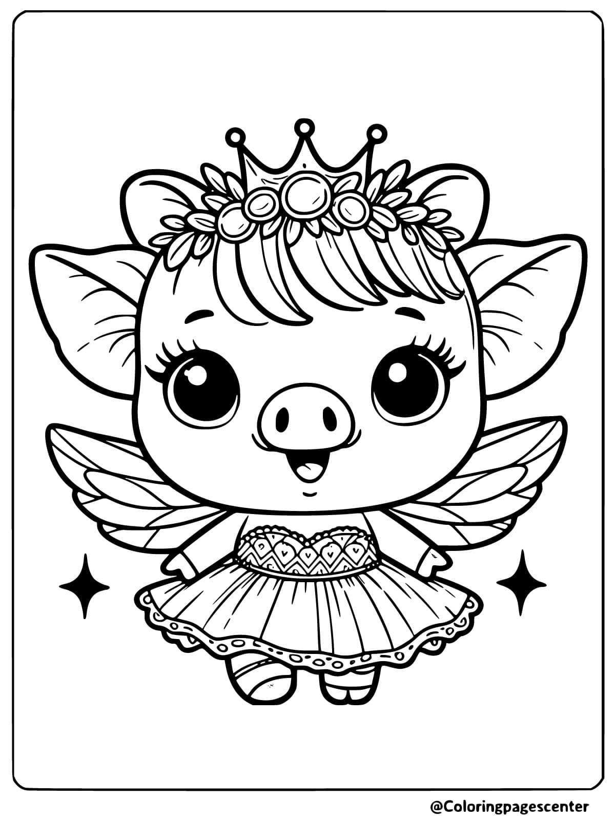 Easy Pig Coloring Page For Kids