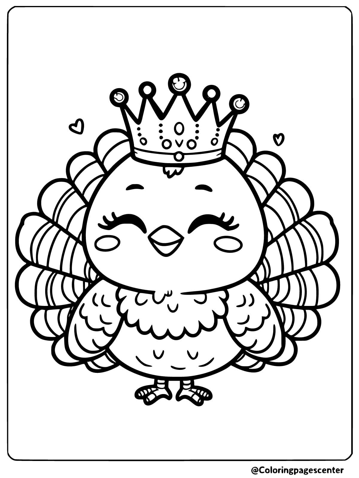 Simple Turkey Coloring Page