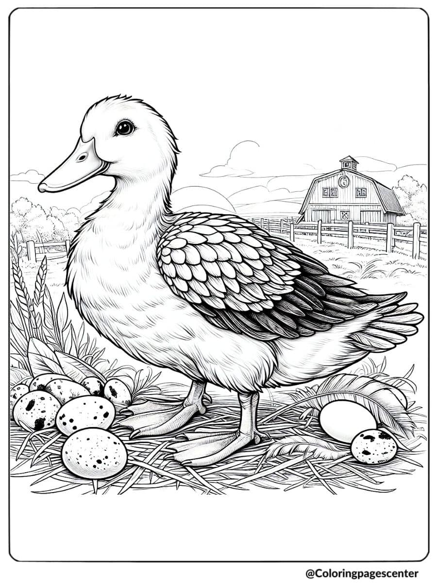 Realistic Duck Coloring Pages