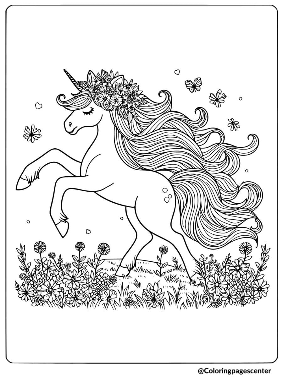 Unicorn Horse Coloring Page