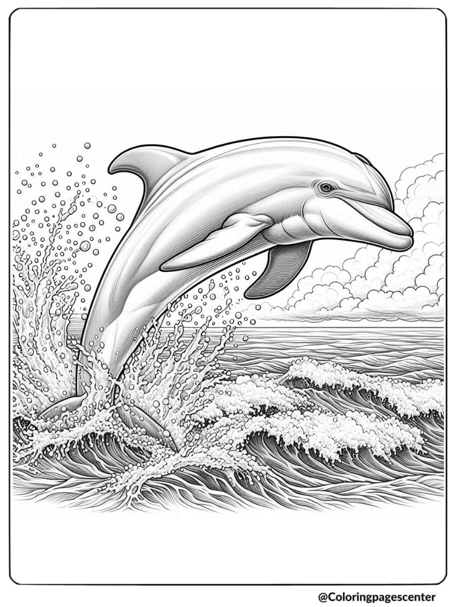 Realistic Dolphin Coloring Page