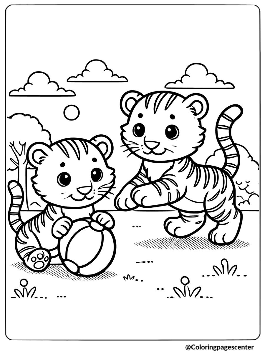 Tigers Coloring Page