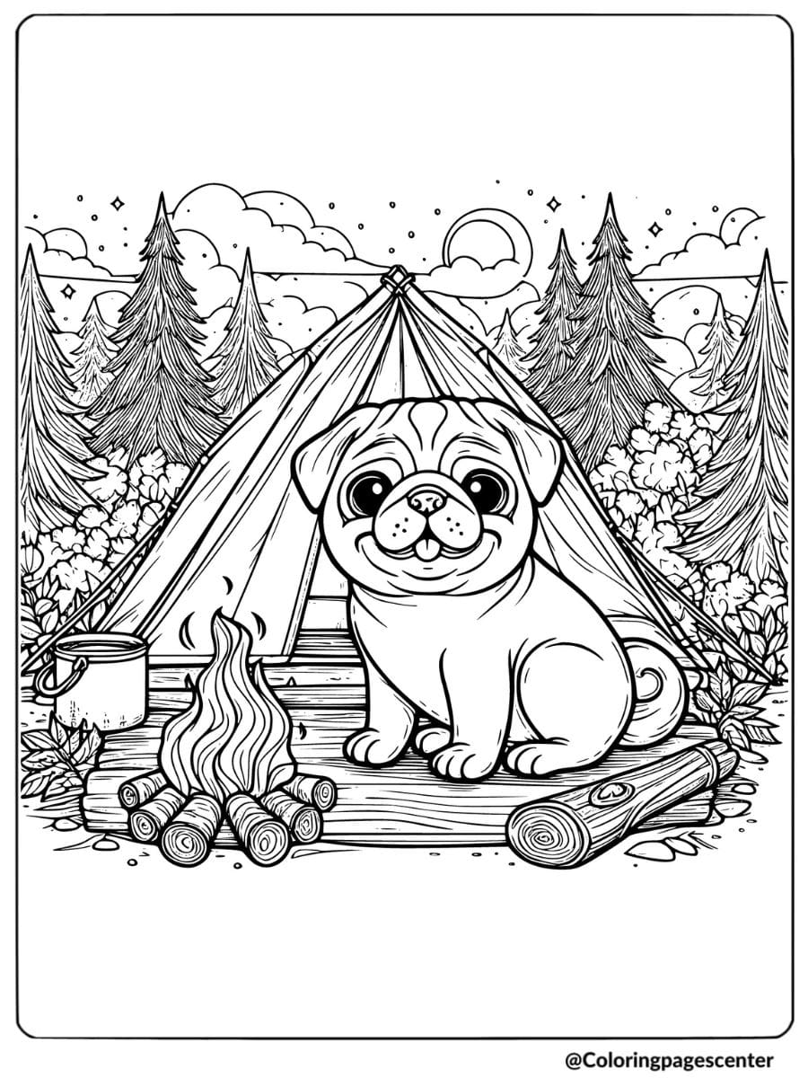 Pug Puppy Coloring Page